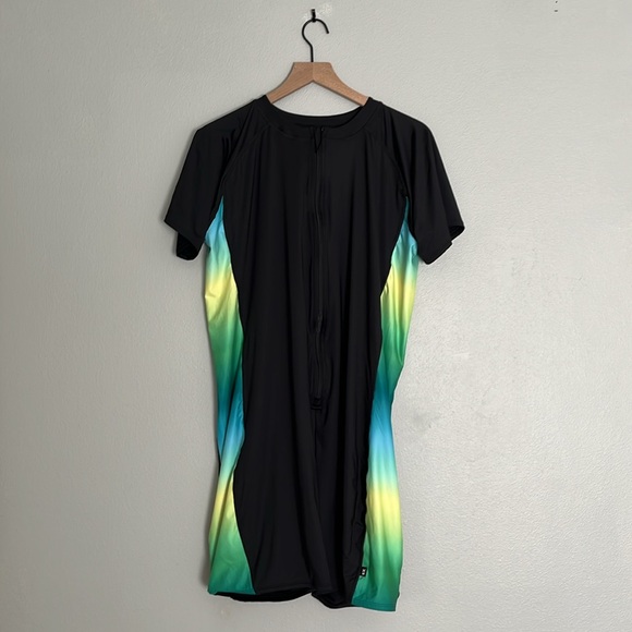 TomboyX - Swim 6" Unisuit - Under the Surface - Teal, Green, Black - 4X - Picture 5 of 8